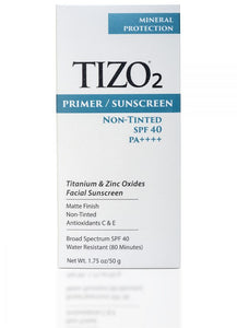 TIZO2 Facial Primer Sunscreen - non-tinted matte finish SPF 40