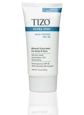 TIZO Ultra Zinc Body & Face Sunscreen - non-tinted dewy finish SPF 40